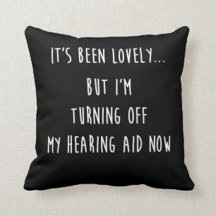 Funny Deaf Asl Hearing Aid Product Deaf Print Throw Pillow