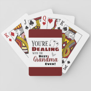 Funny Dealing with the Best Grandma Wine Playing Cards