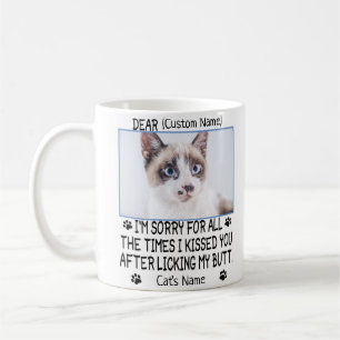 funny Dear cat , Personalized cat's photo and name Coffee Mug