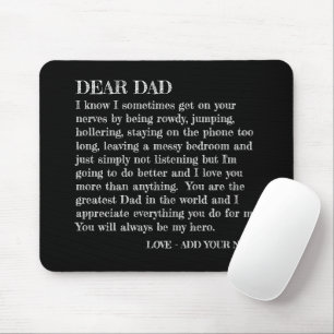 Funny Dear Dad Letter From Daughter Customized Mouse Pad