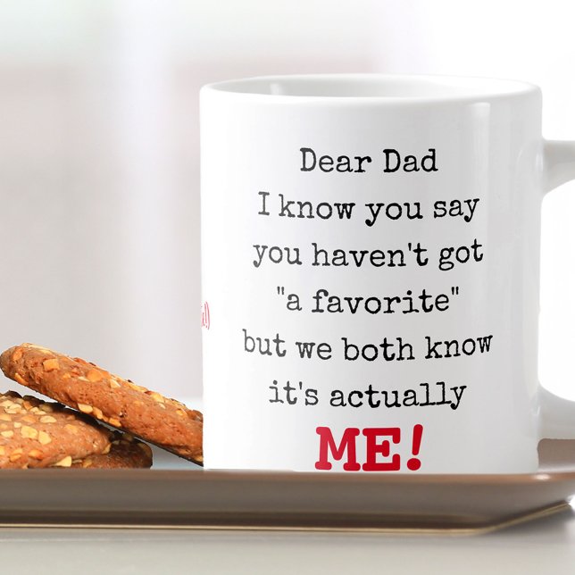 Funny Dear Dad Typewriter Typography Large Coffee Mug (Creator Uploaded)