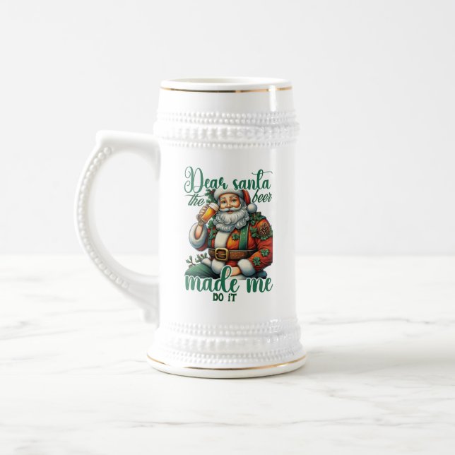 Funny dear Santa beer Stein (Left)