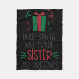 Funny Dear Santa Boys Christmas T Shirt Fleece Blanket