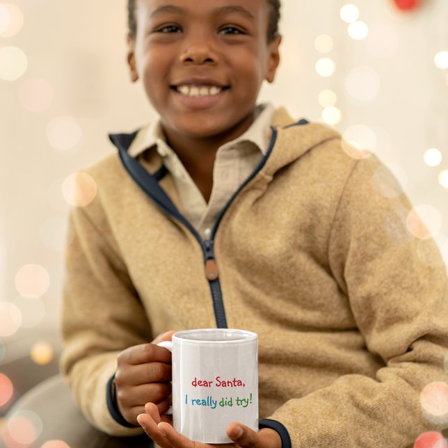 Funny Dear Santa I Really Did Try Kids Hot Cocoa Coffee Mug (Funny Dear Santa I Really Did Try Kids Hot Cocoa Coffee Mug)