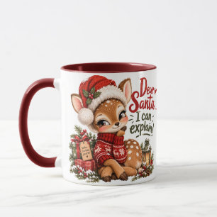 Funny "Dear Santa" Personalized Reindeer Christmas Mug