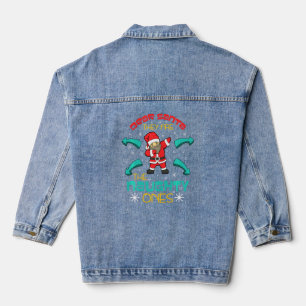 Funny Dear Santa They Are The Naughty Ones Dabbing Denim Jacket
