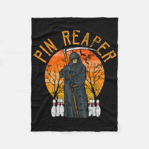 Funny Death Bowling Grim Reaper Bowler Gifts Men O Fleece Blanket