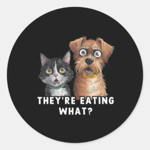 Funny Debate Election 2024 Pets Dog Cat They're Ea Classic Round Sticker
