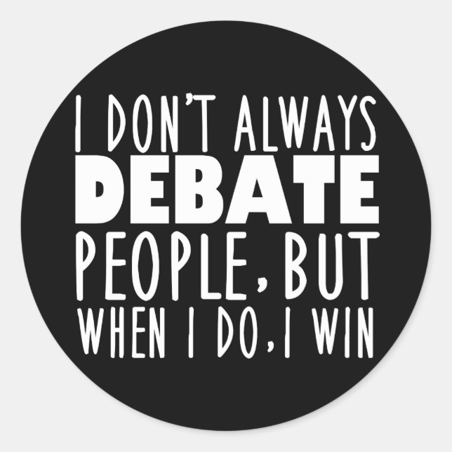 Funny Debate Team Champion Classic Round Sticker (Front)