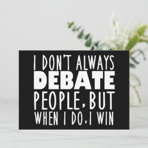 Funny Debate Team Winner Card