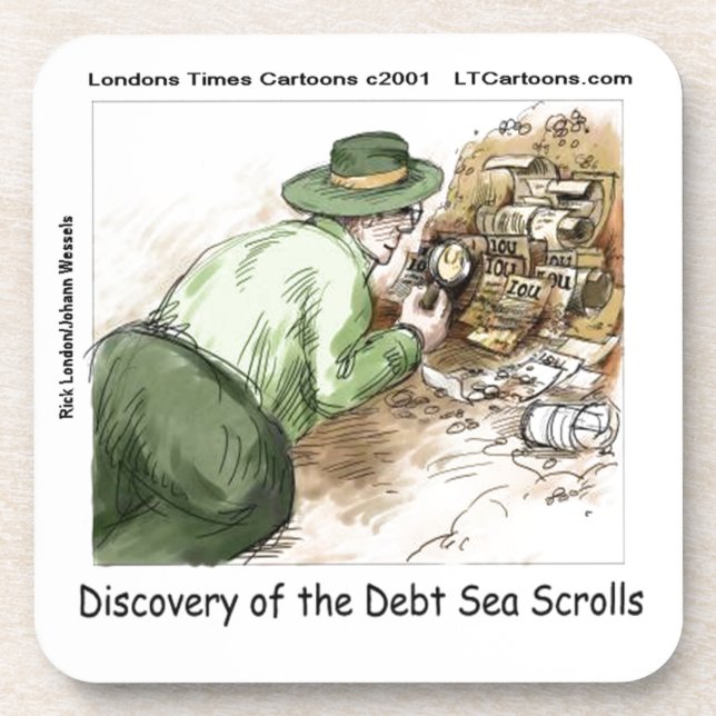 Funny Debt Sea Scrolls Coaster (Front)