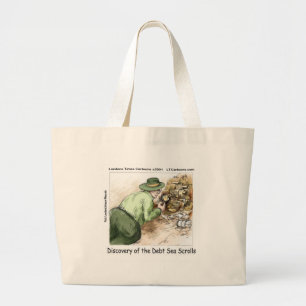 Funny Debt Sea Scrolls Large Tote Bag