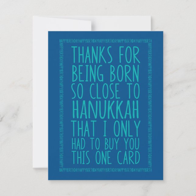 Funny December Birthday and Hanukkah Combined (Front)