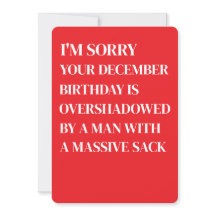 Funny December Birthday Card for Women Men Happy