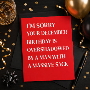 Funny December Birthday Card for Women Men Happy