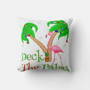 Funny Deck The Palms Throw Pillow