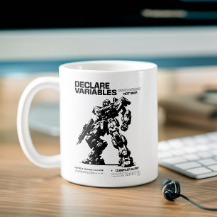 Funny Declare Variables Not War Mech Warrior Coder Coffee Mug