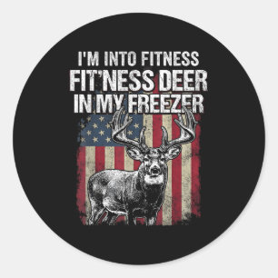 Funny Deer Hunting Art For Men Women Wildlife Hunt Classic Round Sticker
