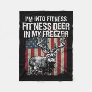 Funny Deer Hunting Art For Men Women Wildlife Hunt Fleece Blanket