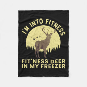 Funny Deer Hunting Art For Men Women Wildlife Hunt Fleece Blanket