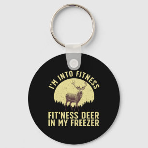 Funny Deer Hunting Art For Men Women Wildlife Hunt Keychain