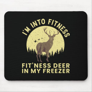 Funny Deer Hunting Art For Men Women Wildlife Hunt Mouse Pad