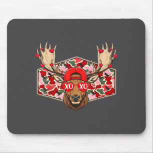 Funny Deer Hunting Buck Camo Valentines Day Men Wo Mouse Pad
