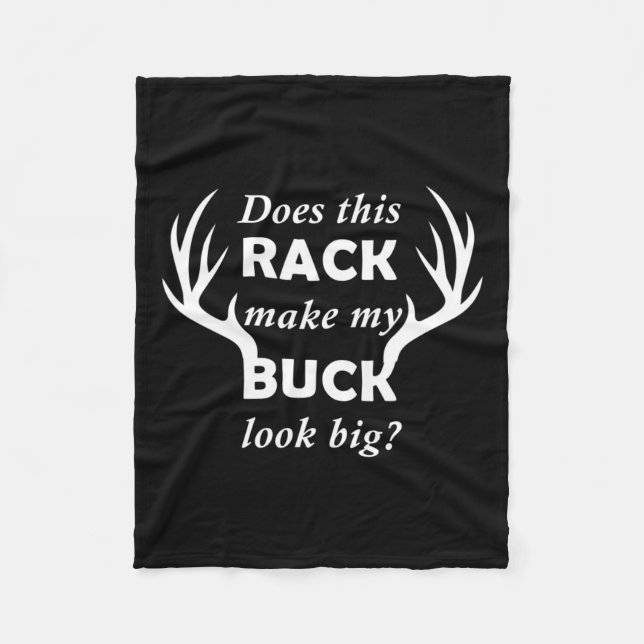 Funny Deer Hunting Hunter Rack Big Buck  Fleece Blanket (Front)