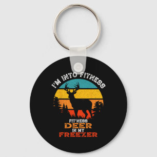 Funny Deer Hunting I'm Into Fitness Deer Freezer H Keychain