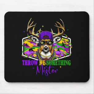 Funny Deer Hunting Mardi Gras For Men Women Wildli Mouse Pad