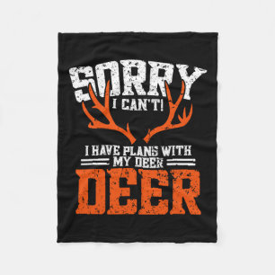Funny Deer Hunting Outfit - Deer Hunting  Fleece Blanket