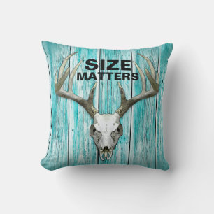 Funny Deer Hunting Size Matters Throw Pillow