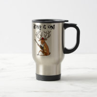 Funny Deer with Hunting Rifle and Cap