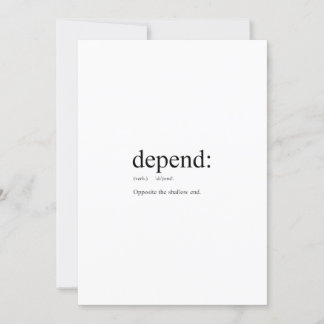 Funny definition: Depend Invitation
