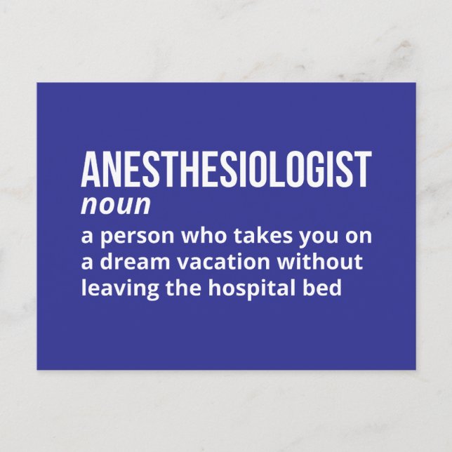 Funny Definition of Anesthesiologist Postcard (Front)