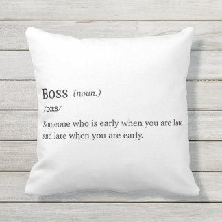 Funny definition of Boss Outdoor Pillow