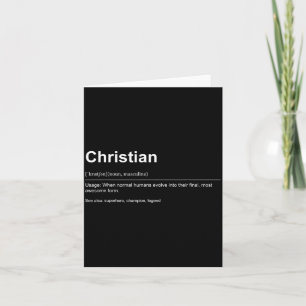 Funny Definition Quote For The Name Christian _ Card
