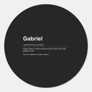 Funny Definition Quote For The Name Gabriel _  Classic Round Sticker