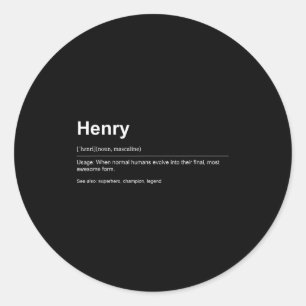Funny Definition Quote For The Name Henry _  Classic Round Sticker