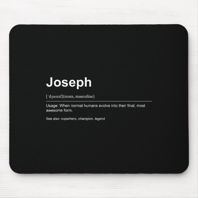 Funny Definition Quote For The Name Joseph _  Mouse Pad (Front)