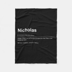 Funny Definition Quote For The Name Nicholas _  Fleece Blanket