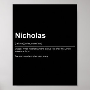 Funny Definition Quote For The Name Nicholas _  Poster