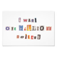 Funny Demand For Money Ransom Note Collage