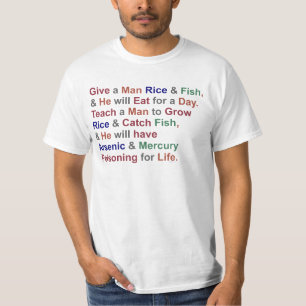 Funny Demotivational Proverb Rice Fish Humour T-Shirt