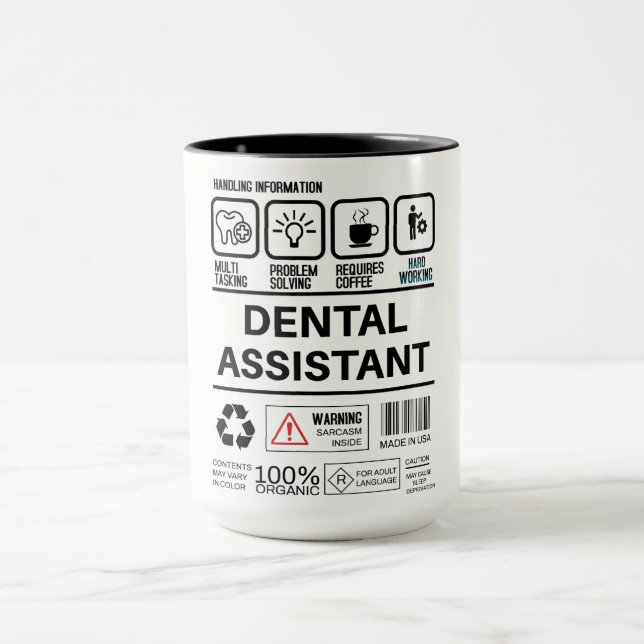 Funny Dental Assistant Handling Information Mug (Center)
