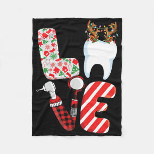 Funny Dental Christmas Crew Dental Hygienist Istan Fleece Blanket
