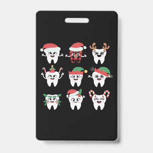 Funny Dental Christmas Teeth Cute Xmas Dentist  Badge