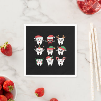 Funny Dental Christmas Teeth Cute Xmas Dentist Napkin