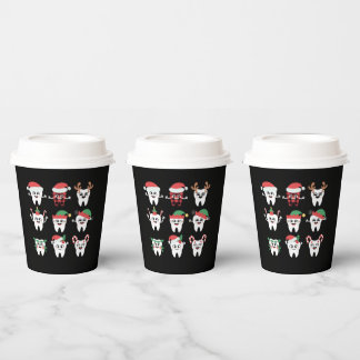Funny Dental Christmas Teeth Cute Xmas Dentist Paper Cups