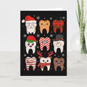 Funny Dental Christmas Teeth Cute Xmas Dentist Squ Card